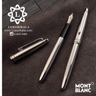 خودنویس لاکچری  MONT BLANC  مدل MEISTERSTUCK SOLITAIRE DOUE STAINLESS STEEL